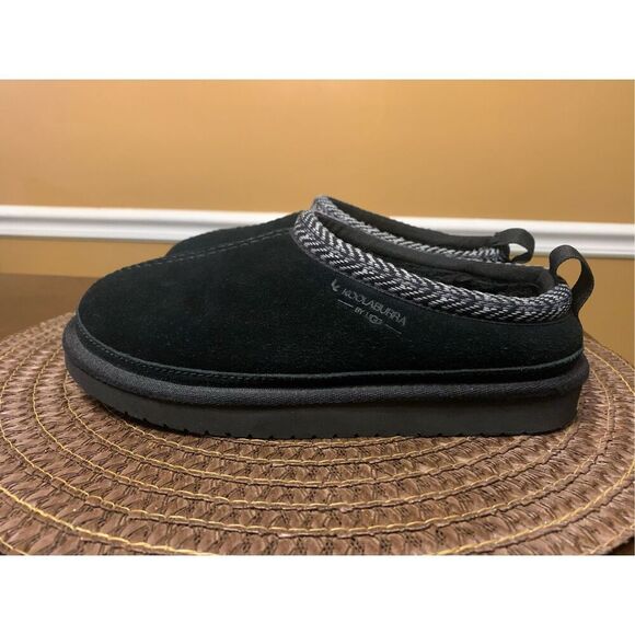 Koolaburra by Ugg Black Suede Burree Braid Trim Slippers Kids Size 3 - Picture 1 of 9